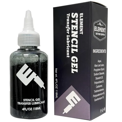 Plantilla de tatuaje aplicador de gel loción 4 oz negro suave transferencia de plantilla limpia colocación de plantilla de larga duración Hold