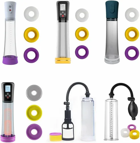 Vista 6 de 3 piezas de anillo de bomba de pene de silicona para hombre, accesorios extensores de pene, accesorios para extensor de erección de pene, repuesto