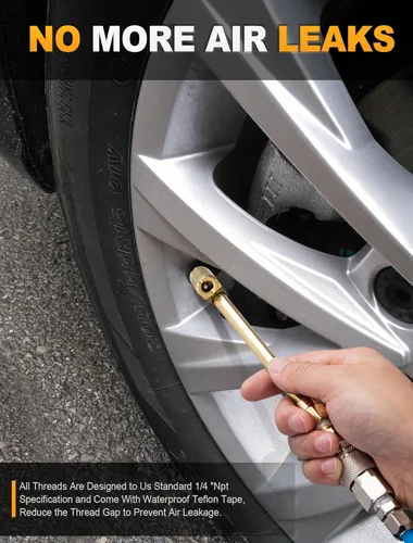 Vista 6 de EVOULTES Juego de Portabrocas de Aire de 2 Vías, Portabrocas de Aire de Doble Cabeza Resistente con Portabrocas de Bola Cerrada y Enchufe Rápido