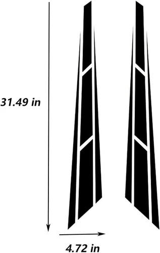 Vista 4 de Calcomanía universal para capó de coche, diseño de rayas modificadas de vinilo para el lado del cuerpo, color negro (negro)