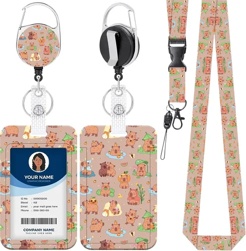 Vista 19 de Soporte para tarjeta de identificación con cordón, carrete retráctil con clip giratorio para cinturón, cordón separable de bandera estadounidense
