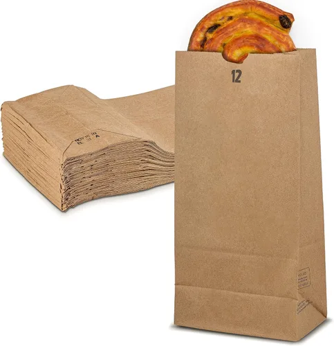 Vista 9 de MT Products Bolsas de almuerzo de 10 libras - Bolsas de papel marrón para comestibles y compras - Paquete de 50