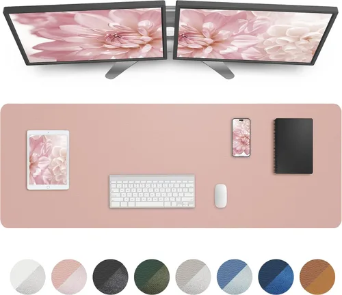 Vista 9 de Almohadilla grande para escritorio, alfombrilla para mouse, tapete para escritorio de oficina, protector de escritorio de piel sintética