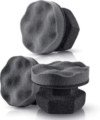 Vista 7 de 3 almohadillas aplicadoras de brillo de neumáticos, esponja de gel de espuma para decoración de automóvil húmedo, suministros de limpieza Negro