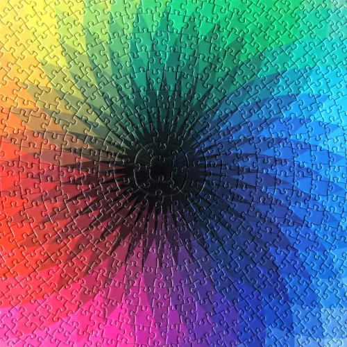 Vista 4 de Moruska 1000 Piece Puzzles for Adults Teen - Gradient Color Rainbow Large Round Jigsaw Puzzle Difficult and Challenge