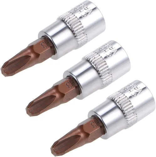 Vista 4 de uxcell 1/4 "Drive x PH2 Phillips Bit Socket, S2 Steel Bits, CR-V Sockets 1.5" Longitud (solo para uso manual), 3 piezas