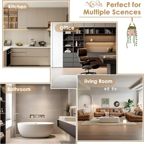 Vista 8 de FOTOSOK Estantería de bambú de 6 niveles, estantería ajustable con estantes, estantería de almacenamiento independiente, soporte para plantas