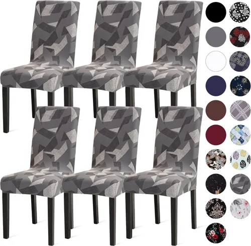 Vista 36 de Sufdari Juego de 2 fundas para sillas de comedor, fundas para sillas de cocina, fundas para sillas Parsons, protectores de sillas de elastano