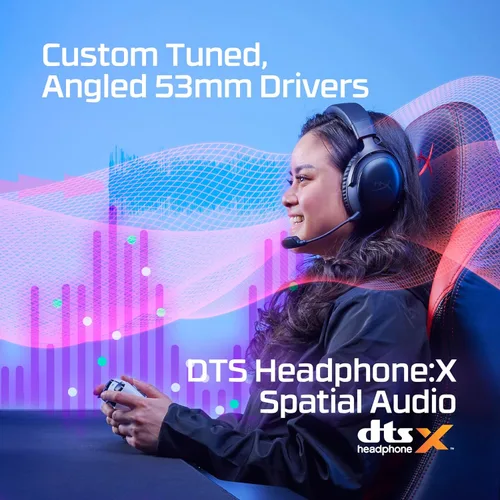 Vista 4 de HyperX Cloud III - Auriculares inalámbricos para juegos para PC, PS5, PS4, batería de hasta 120 horas, inalámbrico de 2.4 GHz, controladores
