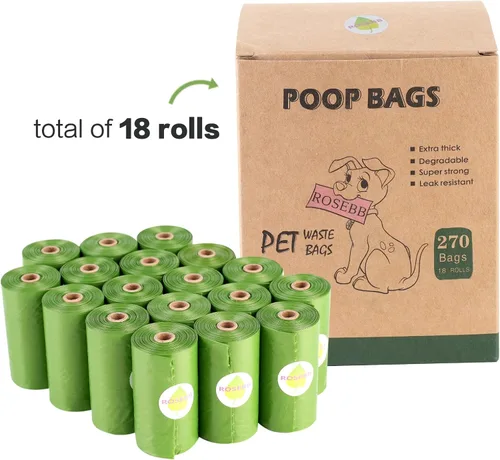 Vista 7 de Bolsas de excremento de perro, rollos de bolsas de basura de mascotas, bolsas de excremento para perros, bolsas de excremento garantizadas a prueba