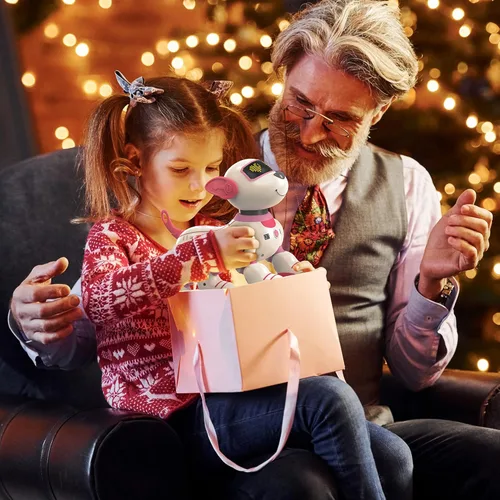 Vista 6 de SONOMO Juguete de Perro Robot con Control Remoto, Juguetes de Cachorro Robótico Interactivos - Robot Perro de Acrobacias Divertido y Programable