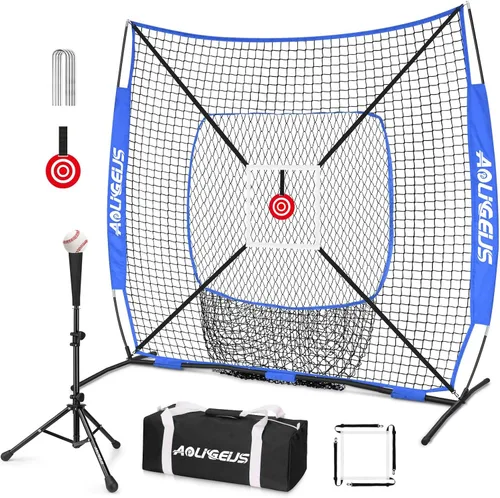 Vista 15 de 6'X6' Baseball Softball Practice Net,Pitching Net,Batting Net,with Bonus Strike Zone,Target and Bow Frame,for Hitting,Pitching,Catching