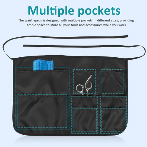 Vista 9 de Adjustable Multi-pocket Cleaning Apron for Men and Women Sturdy Hair Stylist and Workshop Apron with Tie Back Water-resistant Kitchen for Home Use