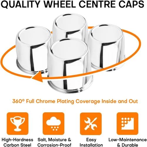 Vista 3 de 4 tapas centrales de rueda de remolque de 2.64 pulgadas para llantas de ruedas de 2.64 pulgadas con orificio central para camión, remolque, RV, SUV