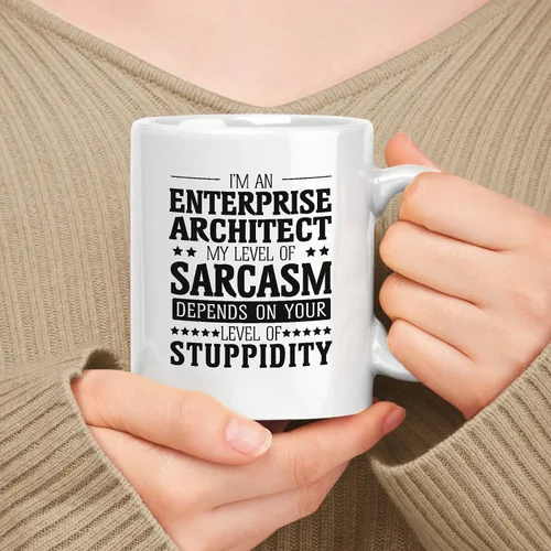 Vista 195 de Taza de cerámica blanca de regalo para administrador de 11 oz, 15 onzas, mi nivel de sarcasmo depende de tu nivel