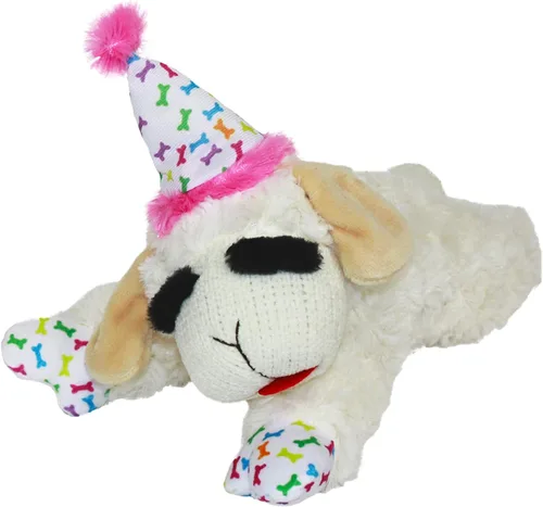 Vista 24 de Multipet Lamb Chop Juguete de Peluche para Perros - Juguete Chirriante para Todos los Perros - Peluche Extra Suave - Animal de Peluche