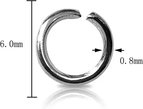 Vista 3 de TTSAM 600 anillos chapados en plata (0.236 in) - Suministros para la fabricación de joyas