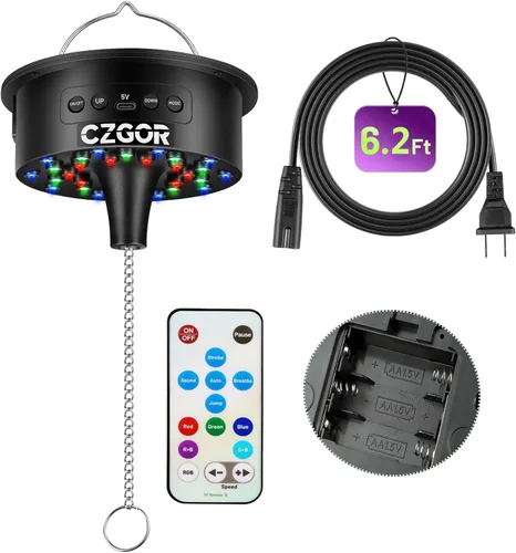 Vista 8 de Motor de bola de discoteca de velocidad lenta de 1 RPM, motor eléctrico rotador de bola de espejo resistente, admite bolas de 4" - 12" para DJ