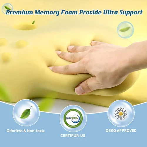 Vista 5 de Almohada cervical para el cuello, almohada refrescante para aliviar el dolor de cuello, almohada ergonómica para dormir de lado, almohadas