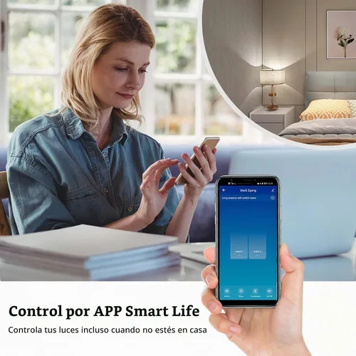Vista 7 de Interruptor de luz táctil de pared inteligente WiFi de 2.4 GHz