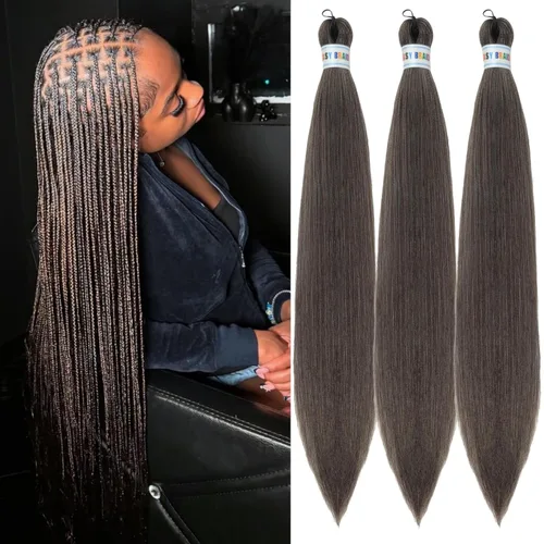 Vista 65 de Leticia - Cabello estirado para trenzar, color negro, 16 pulgadas, paquetes de 6