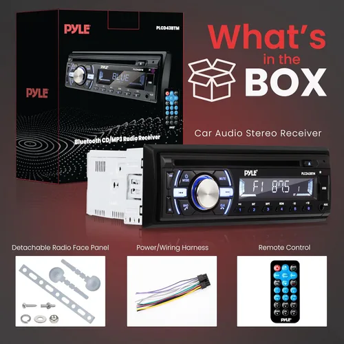 Vista 7 de Pyle Boat Bluetooth Marine Stereo Receiver - Marine Head Unit Din Single Stereo Speaker Receiver - Wireless Music Streaming, Hands-Free Calling, CD