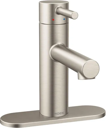 Vista 8 de Grifo monocomando Moen de arco alto para baño, 6190BN Níquel cepillado