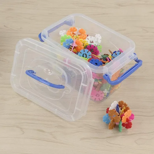 Vista 5 de Mini contenedor de plástico de 2 L, caja de almacenamiento transparente, juego de 6