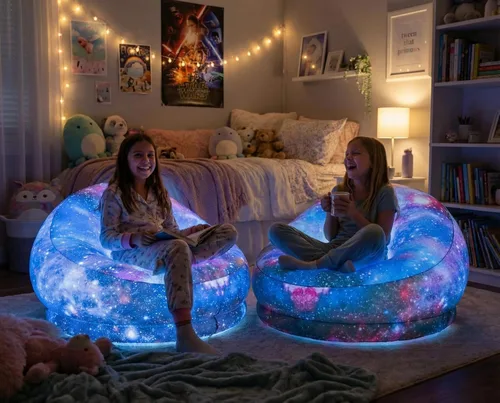 Vista 4 de Sillas inflables iluminadas con LED Air Candy (Silla de juegos iluminada con LED Galaxy)