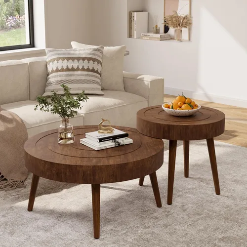 Vista 16 de COSIEST Mesa auxiliar redonda con almacenamiento, mesa de centro negra moderna de 31.5 pulgadas con puerta corredera de 360°, mesa central de madera