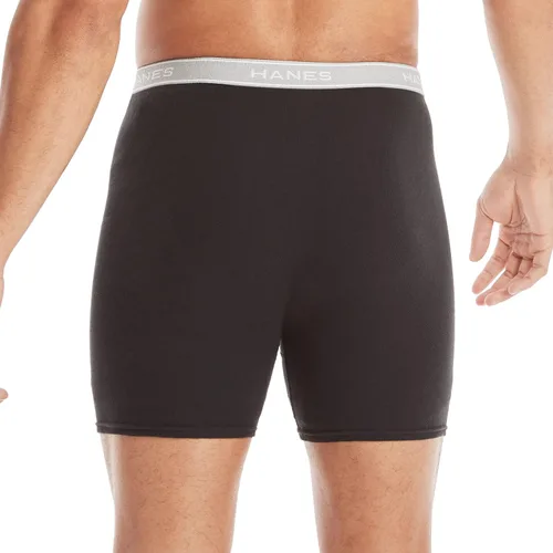 Vista 3 de Hanes Calzoncillos tipo bóxer para hombre, ropa interior de algodón suave y transpirable con cintura ComfortFlex, paquete múltiple