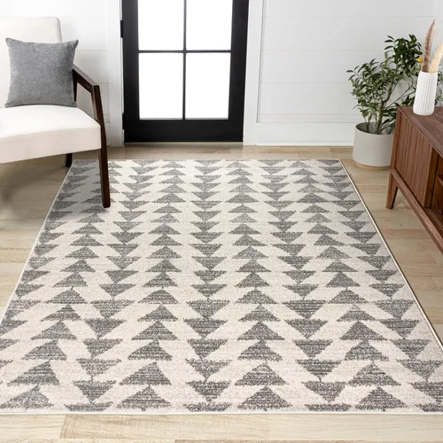 Vista 14 de JONATHAN Y Aisha - Alfombra geométrica triangular marroquí negra/crema, 2x8, contemporánea, moderna, fácil de limpiar para sala de estar