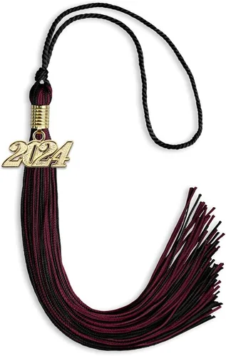 Vista 118 de Endea Graduation - Borla de doble color mixto con fecha dorada (negro/dorado antiguo, 2021)