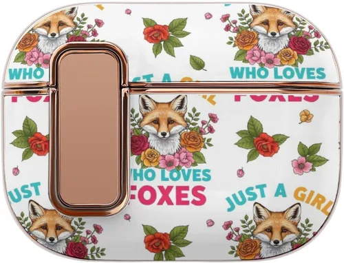 Fashion Case Cover Compatible with Airpods Pro 2 Case for Men Women Just A Girl Who Loves Foxes, Shockproof and Smooth, with Lock
