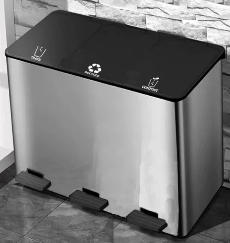 Vista 11 de Juego de 3 calcomanías de vinilo de reciclaje para basura, contenedor de compost, símbolo de cubo de reciclaje para organizar contenedores de basura