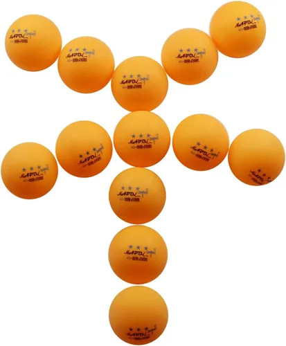 Vista 4 de MAPOL Paquete de 50 pelotas de ping pong naranja de 3 estrellas prémium a granel, pelota de tenis de mesa de entrenamiento avanzado