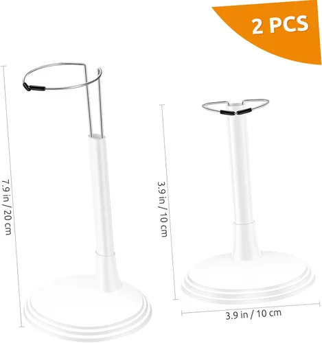 Vista 3 de Toddmomy White Doll Stands 2Pcs Adjustablen Doll Display Stand Bracket Support Bear Desktop Holder for Kids Dollhouse Accessories (25cm)