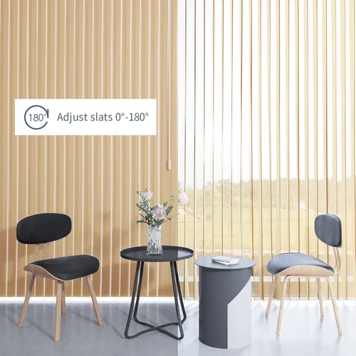 Vista 5 de Persianas verticales transparentes manuales, ajuste de filtrado de luz, tela de doble capa, privacidad para puerta de patio, puertas correderas