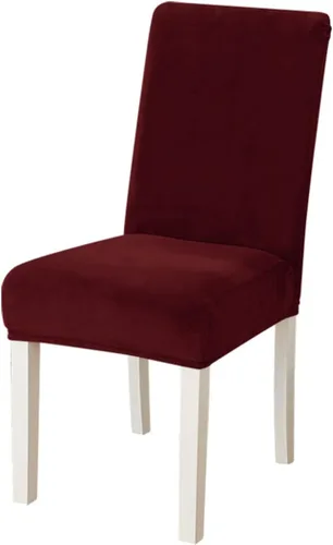 Vista 9 de Juego de 2 fundas de terciopelo para sillas de comedor, 4, 6, 8, elásticas, gruesas, fundas protectoras suaves para sillas Parson, fundas Beige