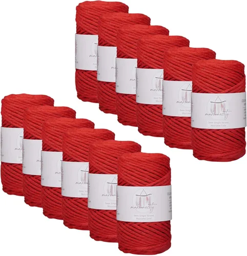 Vista 140 de Makromecity, Cordón de macramé de un solo hilo de 3 mm x 100 yardas (300 pies) de 3 mm de cordón de algodón azul bebé para arte y manualidades