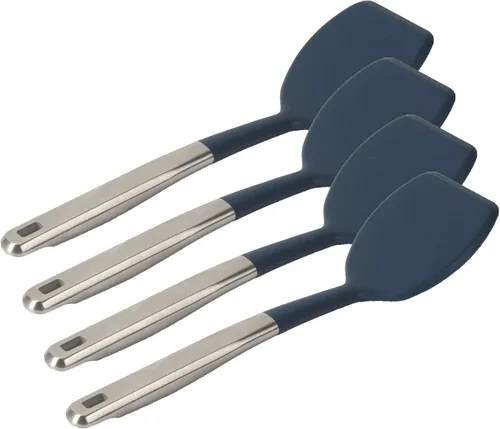 Vista 8 de Calphalon Espátula ranurada, espátula de cocina, espátula ranurada, girador de acero inoxidable con mango de silicona resistente al calor, espátula