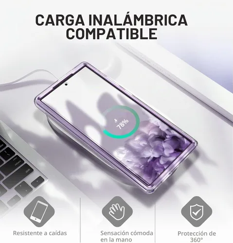 Vista 7 de SURITCH Funda para Samsung Galaxy S23 Ultra, [Protector de Pantalla Integrado] [Protección de Doble Capa] Protección Completa Resistente a Golpes