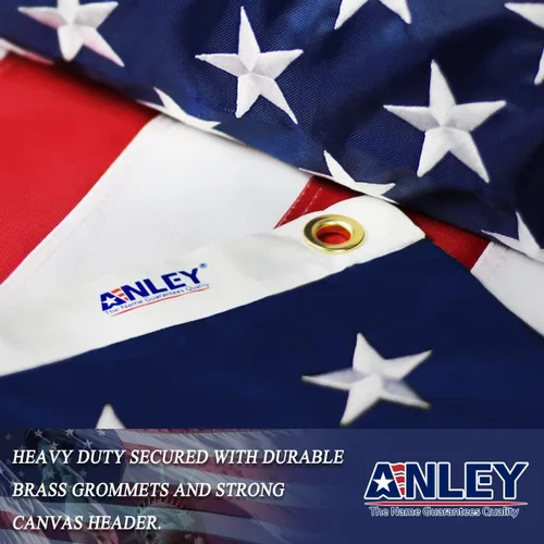 Vista 6 de Anley EverStrong Series - Bandera de yate estadounidense de 12"x18" resistente - Estrellas bordadas y rayas cosidas - 4 filas de pespunte - Bandera