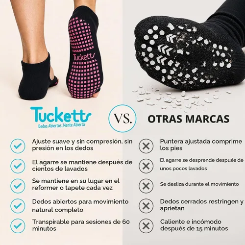 Vista 7 de Allegro Toeless Grip Socks 3 Pack, Non Slip Pilates Socks for Women
