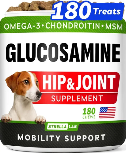 Vista 9 de STRELLALAB Glucosamina líquida para perros con colágeno (16 oz) – Suplemento totalmente natural para cadera y articulaciones, glucosamina