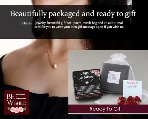 Vista 6 de Be Wished Regalos personalizados de cumpleaños número 13 para niñas, collar con mensaje significativo