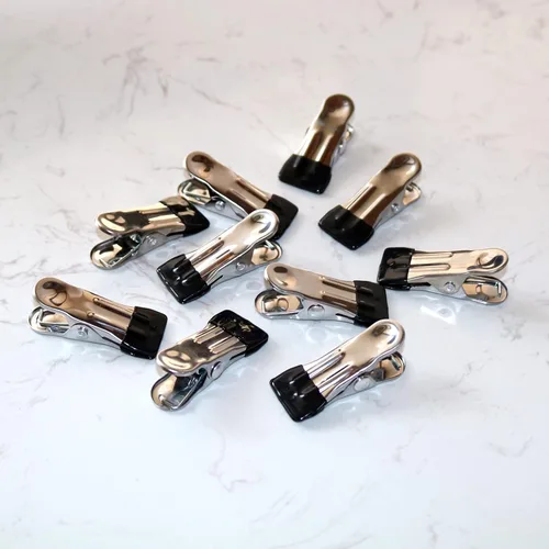 Vista 6 de 10 pinzas pequeñas para ropa, pinzas de acero inoxidable, clips de agarre de metal para lavandería, antioxidante, multiusos