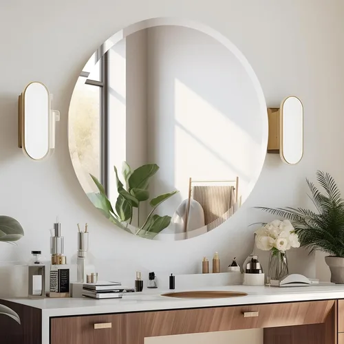 Vista 12 de Espejo rectangular sin marco de 16 x 24 pulgadas, espejo de baño biselado, espejo de pared sin marco con borde biselado de 1 pulgada para tocador