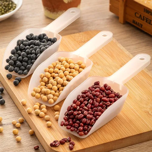 Vista 5 de 18 cucharas de plástico transparente para congelador, cucharas de servir de acrílico duraderas para recipientes de cocina, bufé de dulces, café