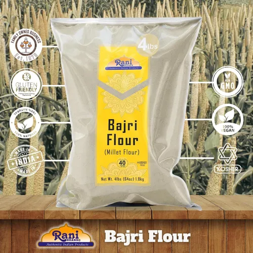 Vista 5 de Harina de Rani Bajri (mijo de pera) 64 onzas (4 libras) 4.0 lbs a granel ~ totalmente natural Vegana Apto para gluten Kosher Sin OMG